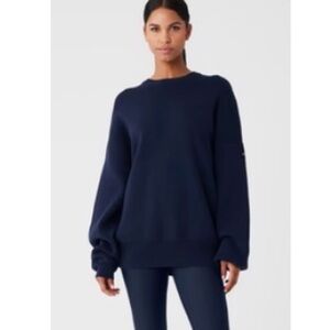 ALO Yoga Navy Scholar Crew Neck Sweater